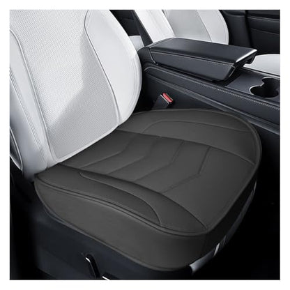 Luxury Faux Leather Car Seat Cover - Anti-Slip Waterproof Drive Seat Cushion Car Front Bottom Seat Cover with Storage Pocket - Universal Full Wrap Seats Protector for Cars SUV Trucks (Black) - color: Black