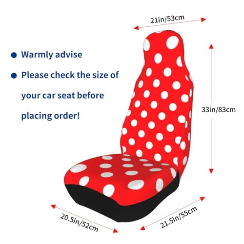 Red White Polka Dot Front Seat Covers 2 Pack, Vehicle Seat Protector Car Mat Covers, Fit Most Bucket Seats - color: Red White Polka Dot