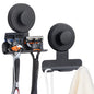 No-Drill Suction Cup Razor and Shaver Holder, Stainless Steel Shower Hook for Towel & Loofah, Damage-Free Reusable Bathroom Wall Organizer 2 Pack Matte Black - color: Matte Black