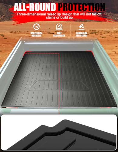 Bed Mat Liner for Kawasaki Mule 4010, TPE Rubber Rear Cargo Bed Mat All Weather Protection Slush Liner for Kawasaki Mule 2010 2500 3000 3010 4000 4010 1990-2025 Accessories,Replace #KAF25-023