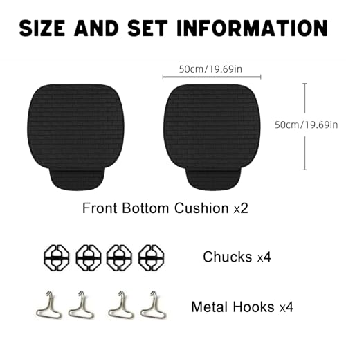 Car Seat Covers Front Seats,2 Pack Seat Covers for Cars Truck SUV,Front Seat Covers with Storage Pocket,Bottom Auto Seat Cushion Pad Mat for Most Vehicles-Black,Front 2 Pcs - color: Black 2 Pcs