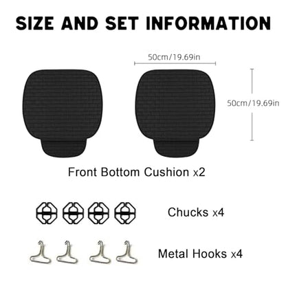 Car Seat Covers Front Seats,2 Pack Seat Covers for Cars Truck SUV,Front Seat Covers with Storage Pocket,Bottom Auto Seat Cushion Pad Mat for Most Vehicles-Black,Front 2 Pcs - color: Black 2 Pcs