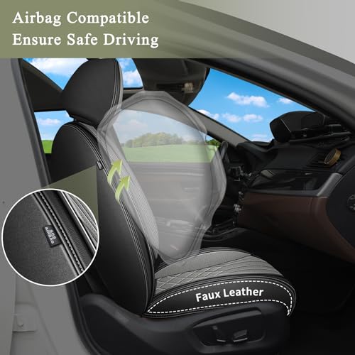 IKABEVEM Car Seat Covers Full Set for Honda CR-V CRV 2015-2025 2026-5 Seats- Breathable Cool Ice Silk Leather Seat Covers - Vehicle Seat Cushion (Black&Beige) - color: 099 Black&Grey, size: 27-CR-V-5 seat covers full set