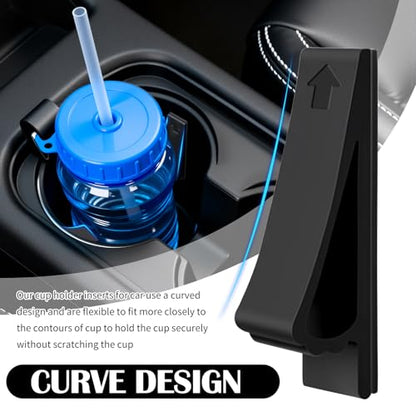 6PCS Car Cup Holder Insert Silicone,Anti-Shake Curve Car Coasters Cupholder Stabilizer for Holding Cups/Bottles,Universal Self-Adhesive Cupholder Insert for Cars/SUVs/Trucks