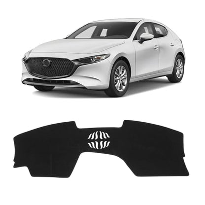 KUST Black Dash Cover for Mazda3 Hatchback, Sedan 2019-2024 2025 2026 (Without HUD) Polyester Dashboard Cover Non-Slip Center Console Dash Cover Interior Accessories for Mazda3 Custom Fit No Glare - size: Mazda3 19-26(Black)
