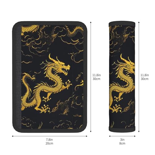 Seat Belt Cover Pads Vintage Chinese Dragon Car Seat Belt Covers for Women Men Adults Kids Soft Comfortable Auto Seatbelt Cushion Shoulder Strap Pad Handle Wraps, 1 Pair - color: Vintage Chinese Dragon