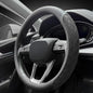 Nappa Leather Steering Wheel Cover, Elegant Diamond Checkered Design, Non-Slip wear-Resistant, Enhance Driving Comfort, Suitable for Steering Wheel Diameter 14 1/2‘-15’ Models.Black - color: Black