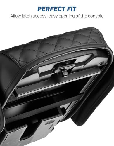 JOYTUTUS Center Console Cover Compatible with 2010-2024 4Runner, Leather Arm Rest Armrest Cover for Car, Durable Middle Console Cover, Car Arm Rest Cover Replacement, with 2 Pocket