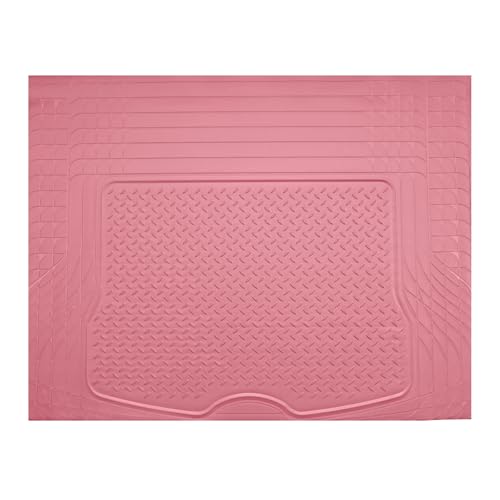 PIC AUTO Heavy Duty Cargo Liner, Trimmable All-Weather Rubber Trunk Mat for Cars, SUVs, Vans & Trucks, Anti-Slip Backing, Durable Protection, Large, Pink - color: Pink