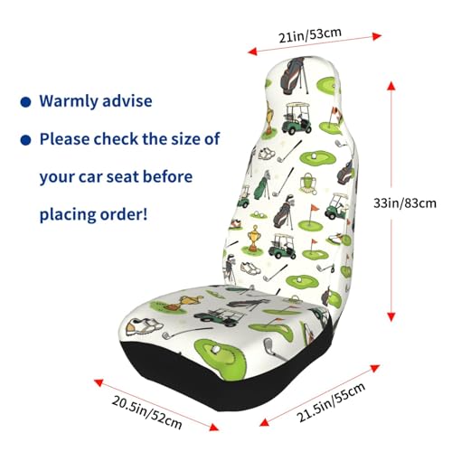 Golf Front Seat Covers 2 Pack, Vehicle Seat Protector Car Mat Covers, Fit Most Bucket Seats - color: Golf