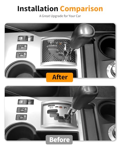 Hoolcar for Toyota 4Runner 2010-2024 LHD Center Gear Shift Panel Cover Trim Interior Accessories,Carbon Fiber - color: Carbon Fiber