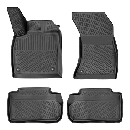 RizLiner Audi Q5 & SQ5 2018-2025 (No Hybrid Models) Floor Mats 3D Custom Fit Rubber Car Mats Laser Measured Floor Liners All Weather Heavy Duty Waterproof Odorless Non-Slip TPE (Front & Rear, Black) - size: Q5 2018 - 2025