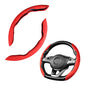 Car Steering Wheel Cover, Microfiber Suede Leather and Carbon Fiber Double Sided Design, Warm in Winter and Cool in Summer, Breathable Non Slip Segmented Protector for Most Cars (Turn Fur/Red) - color: Turn Fur/Red