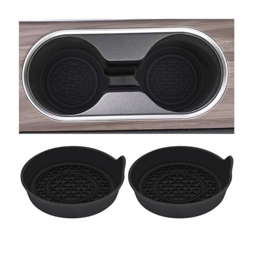 Mandark Car Cup Holder Coaster, 2.75 Inch Non-Slip Vehicle Cup Holder Insert Mats, Dustproof Automotive Interior Console Cup Insulated Pads Accessories, Universal for SUV, Sedan, Truck (Black) - color: Black