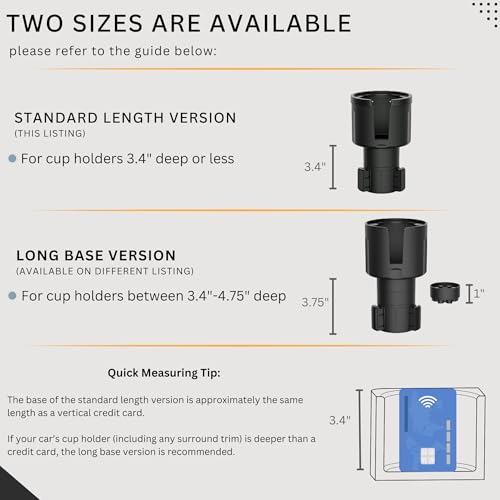 Swigzy Car Cup Holder Expander Adapter for Large Water Bottles - [Patented & Upgraded] - Holds: Hydro-Flask, Yeti, Nalgene, Owala, 32-40oz - Adjustable Expandable Insert Extender - Universal - color: Black, size: Holds 18-40 oz (Standard Base)