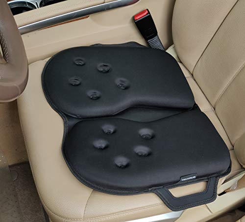 Tektrum Extra Thick Foldable Orthopedic Cool Gel Seat Cushion w/Handle for Home, Office, Chair, Car, Travel-Relief for Back, Sciatica, Tailbone Pain, Promote Healthy Posture (TD-GS1631-BLK) - size: 18.5 x 16 x 1.75 Inch
