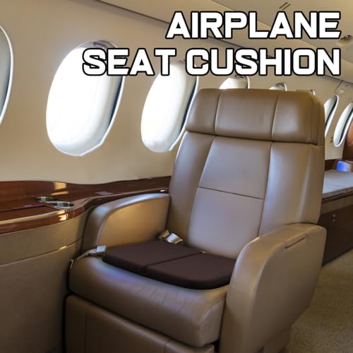 Gel Seat Cushion Portable Massage Travel Cushions, 14.5" x 10.5" Thick Foldable Seat Cushion for Car Office Chair Wheelchair Hip, Coccyx, Sciatica, Pressure Sores Tailbone Pain Relief - size: M-Brown