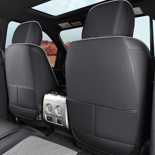 F150 Seat Covers Full Set, Faux Leather Truck Seat Covers Diamond Quilted Custom Fit for 2009-2026 F-150 SuperCrew & 2017-2026 F250 F350 F450 Crew Cab XL XLT Lariat King Ranch (Black & Gray) - color: Black & Gray, size: Front & Rear
