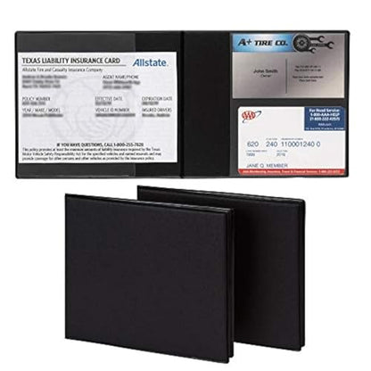 Samsill 2 Pack Car Registration and Insurance Holder, 5.25" x 4.75" Black Glove Box Organizer, Perfect for Multiple Vehicles - size: 5.25" x 4.75", style: 2 PACK
