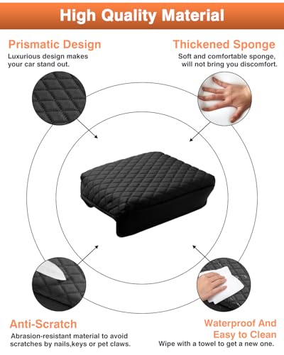 Shademax Custom for 2024 2025 Toyota Tacoma Center Console Cover Armrest Cover for Tacoma Accessories 2026 Armrest Cushion Pad Leather Middle Console Lids Cover Seat Box Protector Anti-Scratch - size: Size for Toyota Tacoma 2024-2026