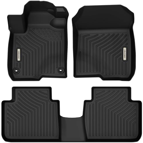OEDRO Floor Mats Fit for 2023 2024 2025 2026 Honda HR-V (Hybrid & Gasoline), TPE All Weather Custom Fit Floor Liners for HRV EX-L/LX/Sport Accessories, Automotive 1st and 2nd Row Car Mats, Black
