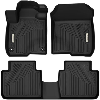 OEDRO Floor Mats Fit for 2023 2024 2025 2026 Honda HR-V (Hybrid & Gasoline), TPE All Weather Custom Fit Floor Liners for HRV EX-L/LX/Sport Accessories, Automotive 1st and 2nd Row Car Mats, Black
