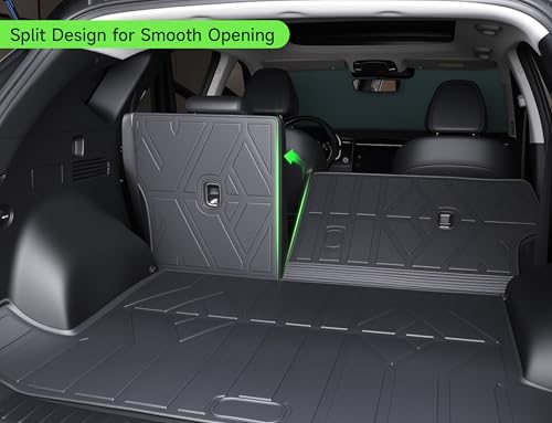 Cargo Trunk Mat with Backrest Mats for Kia Telluride 2020-2025(7/8 Seat),All Weather Protection TPE Heavy Duty Cargo Liner Telluride Accessories,Black - size: Kia Telluride 2020-2025