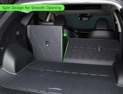 Cargo Trunk Mat with Backrest Mats for Kia Telluride 2020-2025(7/8 Seat),All Weather Protection TPE Heavy Duty Cargo Liner Telluride Accessories,Black - size: Kia Telluride 2020-2025