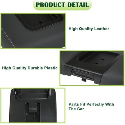 Front Seat Center Console Armrest Lid with Base Black Compatible with 2014-2019 Chevrolet Chevy Silverado Suburban Tahoe GMC Sierra Yukon XL Replaces 22881398 22876379 - color: Black Armrest Lid with Base