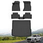 Hutisya-Floor Mats & Cargo Liner Set Fit for 2018-2025 Audi Q5/SQ5 (Not for Q5 PHEV) (Include Sportback) All Weather Protection Anti-Slip & Durable TPE Full Set Liners Automotive Accessories-Black - style: 2)For Q5 2018-2025 Full Set
