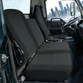 40/60 Split Bench Design Front Seat Cover for Isuzu NPR 1995-2005, Knitted Fabric with Soft Foam Lining, Breathable Seat Protector-Balck