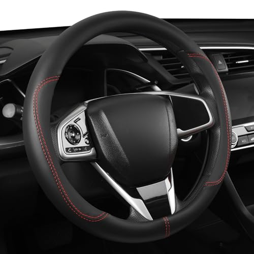 Car Steering Wheel Cover,Microfiber Leather Steering Wheel Cover Fit15.5-16 inch Large Size for F150 F250 F350 Ram Tacoma 4Runner Tundra Range Rover (Black) - color: Black, size: Large Size[15.5"-16"]