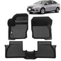 FREEMOTOR802 Compatible with 2012-2018 Ford Focus Floor Mats, Black 3D Molded Carpets Liner 1st 2nd Row Pad 3PC TPE Thermo Plastic Elastomer All Weather Protector - size: For Ford Focus (Except RS/Electric) 2012-2018