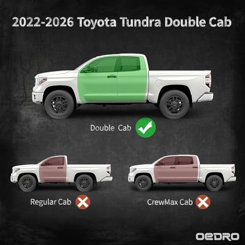 OEDRO Floor Mats Fit for Toyota Tundra 2026 2025-2022 Double Cab, TPE All Weather Tundra Floor Liners Custom Fit 1st & 2nd Row Car Mats - style: 2022-2026 Toyota Tundra Double Cab