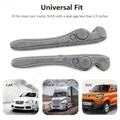 Inflatable Car Seat Gap Filler Strip - 2Pcs Suede Foldable Seat Gap Plug Blocker,Stop Dropping Items,Soft Interior Accessories for All Cars (Gray) - color: Gray