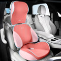 Car Seat Cushion & Lumbar Support Pillow & Car Neck Pillow Ergonomic and 100% Memory Foam, Upgraded Larger and Breathable Car Seat Cushion & Back Support Pillow - Pink - color: B-cushion&lumbar&neck Pillow-pink
