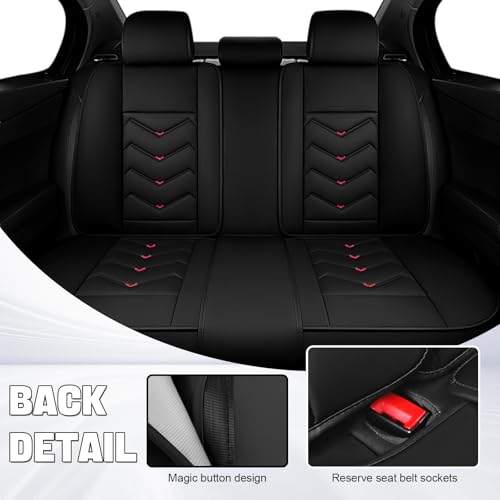 Car Seat Cover for KIA Soul 2010-2025, Seat Covers Full Set,Non-Slip Waterproof seat Cover,Wear-Resistant Nappa Leather car seat Covers. (Luxury 5 Seats/Black) - color: Black, size: Luxury 5 Seats