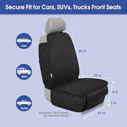 ALLANSING Front Seat Cover for Dogs with Side Flaps, Heavy Duty 900D Waterproof Seat Protector, Protects from Dirt & Scratches, for Pets & Daily Use, Fits Cars SUV Trucks Minivans (2-Pack) - size: 2_Pack
