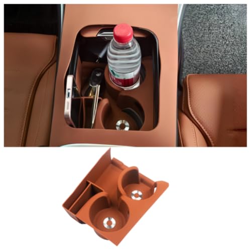 for GLC 300 and GLC 260 2023-2026 Cup Holder Insert, Anti Slip Silicone Gel Center Console Cup Holder Coaster,2023 2024 2025 2026 Mercedes Benz GLC Accessories (Orange)
