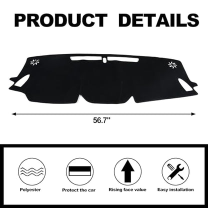 Dashboard Cover Mat for Subaru 2024 2025 2026 Crosstrek Accessories Black Flannel Material Anti-Slip Dash Cover Mat Sunshade Glare UV Rays Protector - size: for Subaru 2024-2026 Crosstrek