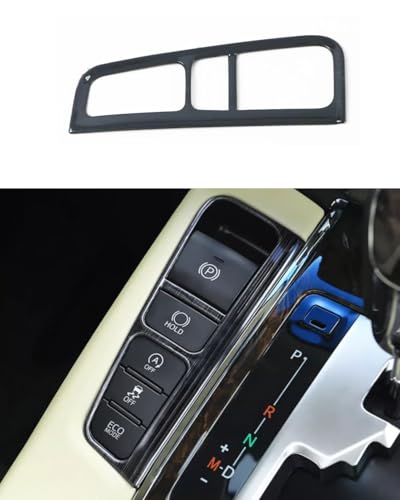 Car Accessories Fit for Toyota Alphard 2015-2021 Stainless Steel Interior Gear Shift handbrake Switch Panel Cover Trim 2PCS Set（Black Titanium Wire Drawing） - color: Black titanium wire drawing