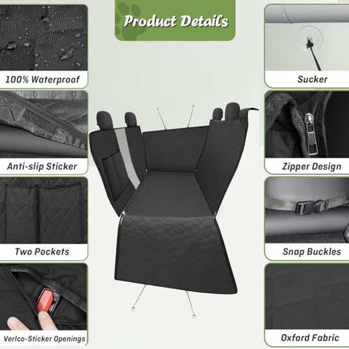 Shademax Custom for Toyota Tundra Rear Seat Pet Cover 2022-2025 2026 Dog Car Seat Cover for Back Seat Pet Mat Protector Waterproof Anti-Scratch Dog Hammock Liner Oxford Fabric Tundra Accessories