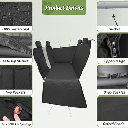Shademax Custom for Toyota Tundra Rear Seat Pet Cover 2022-2025 2026 Dog Car Seat Cover for Back Seat Pet Mat Protector Waterproof Anti-Scratch Dog Hammock Liner Oxford Fabric Tundra Accessories