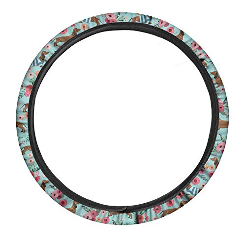 GLENLCWE Blue American Flag Print Steering Wheel Cover for Women Men Patriotic Steering Wheel Cover Protector Washable&Non Slip - color: Blue American Flag