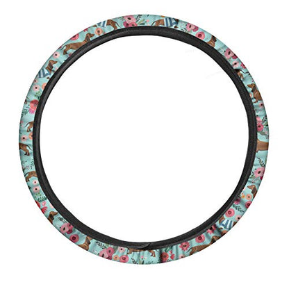 GLENLCWE Blue American Flag Print Steering Wheel Cover for Women Men Patriotic Steering Wheel Cover Protector Washable&Non Slip - color: Blue American Flag