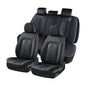 Coverado Seat Covers, Car Seat Covers Full Set, Black Seat Cover, Front Seats Back Seat Cover, Waterproof Car Seat Cushion,Leather Car Seat Protector Universal Fit Most Cars - color: Air Backrest-Black, size: FullSet