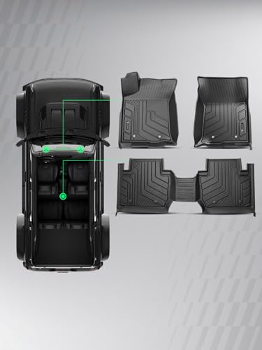 YHTAUTO Floor Mats Fit 2016-2023 Toyota Tacoma Access Cab, TPE All Weather Car Mats Waterproof Anti-Slip Odorless Floor Liner, Interior Car Accessories Front & 2nd Row Liner