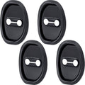 4pcs Car Door Latch Protective Cover, Silicone Car Door Lock Guard Cover Strike Protector, Universal Sound Dampening Pad Automotive Interior Exterior Accessories - Black, Thickened