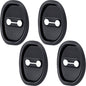 4pcs Car Door Latch Protective Cover, Silicone Car Door Lock Guard Cover Strike Protector, Universal Sound Dampening Pad Automotive Interior Exterior Accessories - Black, Thickened
