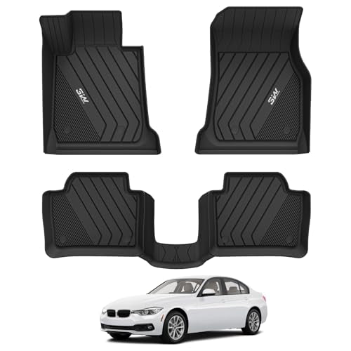 3W Floor Mats Fit for 2012-2018 BMW F30 3 Series 320i 328d 328i 330e 330i 335i 340i RWD & Sedan, TPE All Weather Custom Fit Floor Liner for 3 Series Full Set Car Mats (NOT for 335is & GT & X-Drive) - style: 5) 3 Series 2013-2018 | Floor Mats